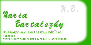 maria bartalszky business card